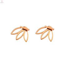 Pendientes de acero inoxidable Simple Girl Bar Stud Leaf